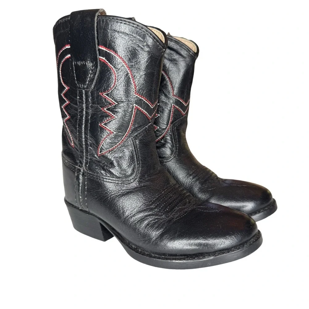 Old West Youth Western Cowboy Boots Leather Upper‎ Boys BSY1822 Brown Size US 6D